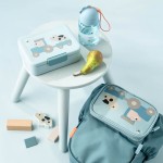 Lunchbox dla dziecka z podziałką Tiny Farm Blue / Done by Deer