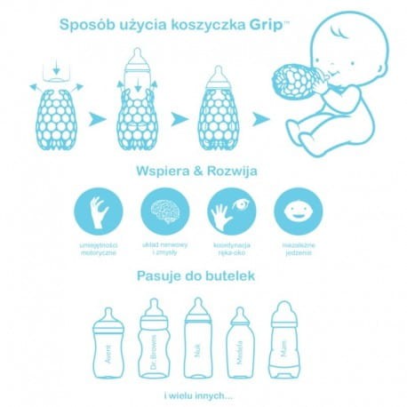 Osłonka na butelki do karmienia ROSE / CogniKids