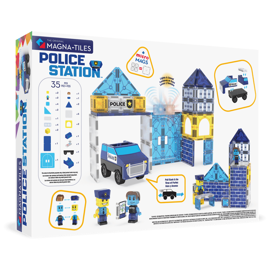 Klocki Magnetyczne Police Station 35 el. / Magna-Tiles