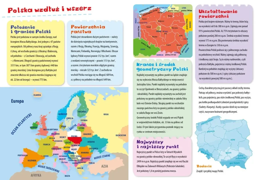 Atlas geograficzny Polski z naklejkami i plakatem / Wydawnictwo Wilga