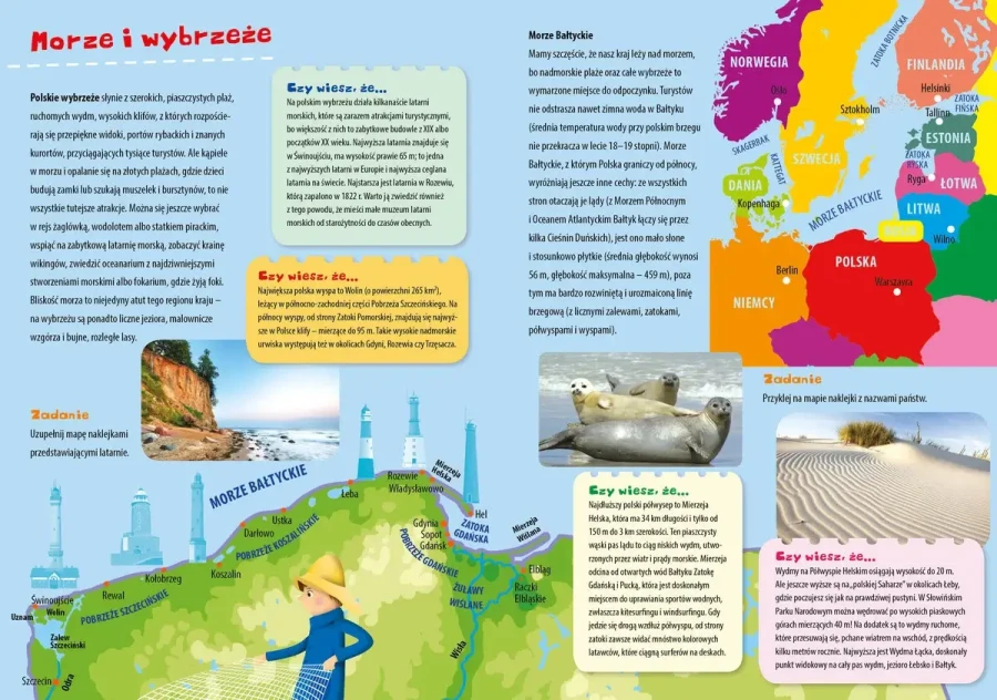 Atlas geograficzny Polski z naklejkami i plakatem / Wydawnictwo Wilga