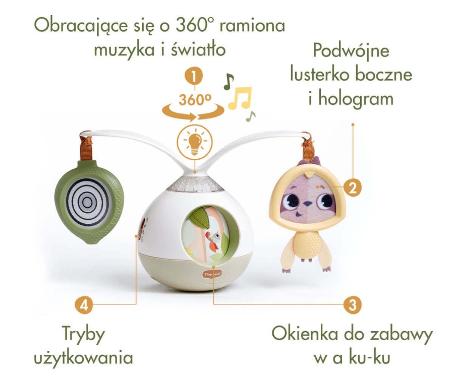 USZKODZONE OPAKOWANIE: Interaktywna karuzela, czas dla brzuszka - Boho Chic / Tiny Love