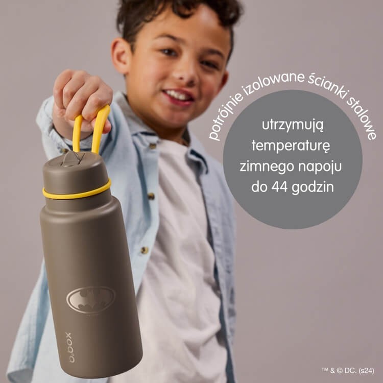 Butelka termiczna ze składanym ustnikiem, termos ze stali nierdzewnej - Batman, 1l / b.box
