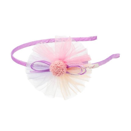 Opaska z tiulową rozetką i mini-pomponem Roxi / Souza!