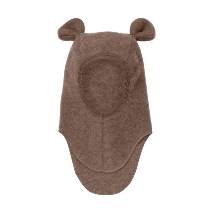 Kominiarka 100% wełny merino z uszkami misia - Brown Melange / HUTTEliHUT