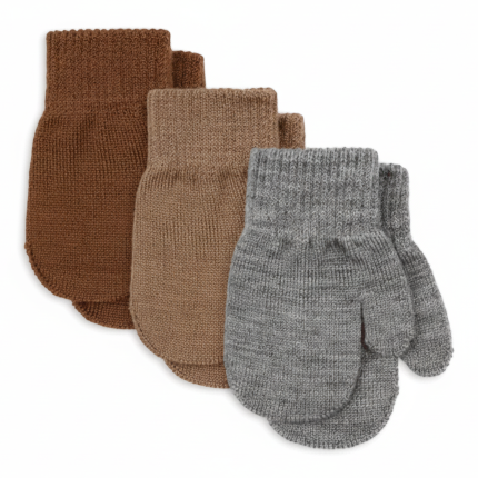 Rękawiczki bez palców Filla - grey melange, beige, brown / Konges slojd