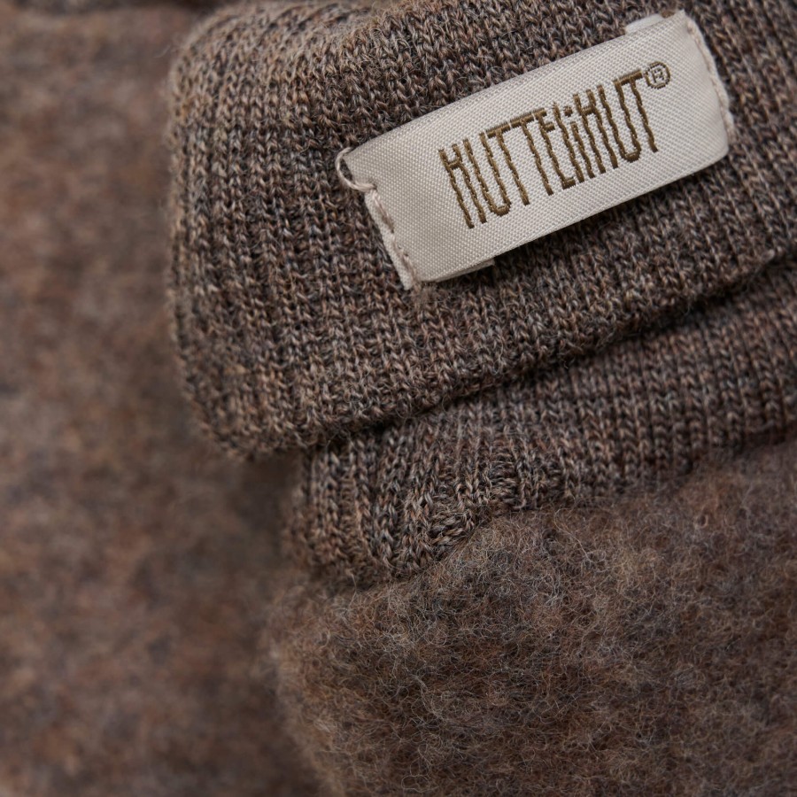 Rękawiczki 100% wełny merino - Brown Melange / HUTTELiHUT