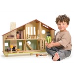 Drewniany dwupiętrowy domek dla lalek Cedar Chalet / Tender Leaf Toys