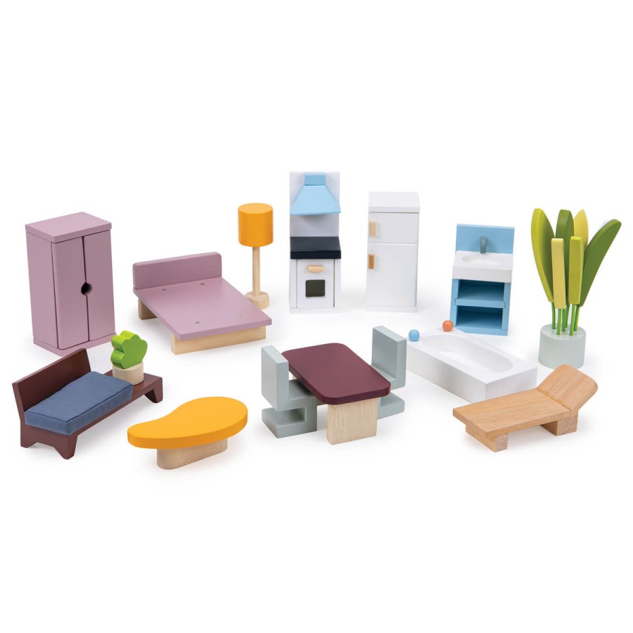 Drewniany dwupiętrowy domek dla lalek Cedar Chalet / Tender Leaf Toys