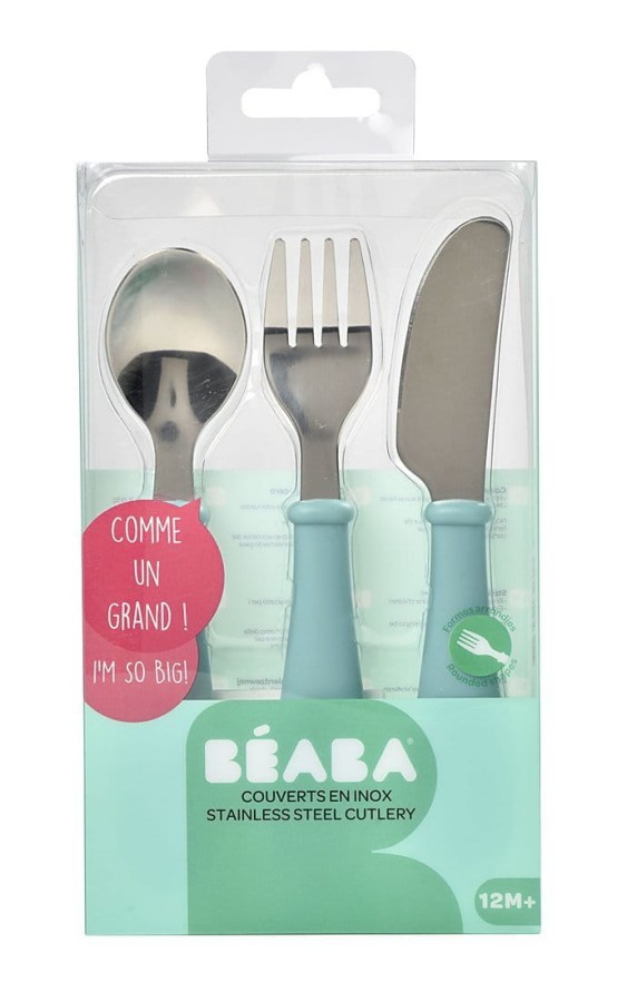 Sztućce ze stali nierdzewnej 12 m+ Airy Green / Beaba
