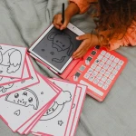Tablet graficzny z szablonami do rysowania KIDYDRAW-MINI - kawai / Kidywolf