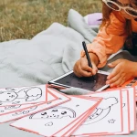 Tablet graficzny z szablonami do rysowania KIDYDRAW-MINI - kawai / Kidywolf