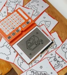 Tablet graficzny z szablonami do rysowania KIDYDRAW-MINI - kawai / Kidywolf