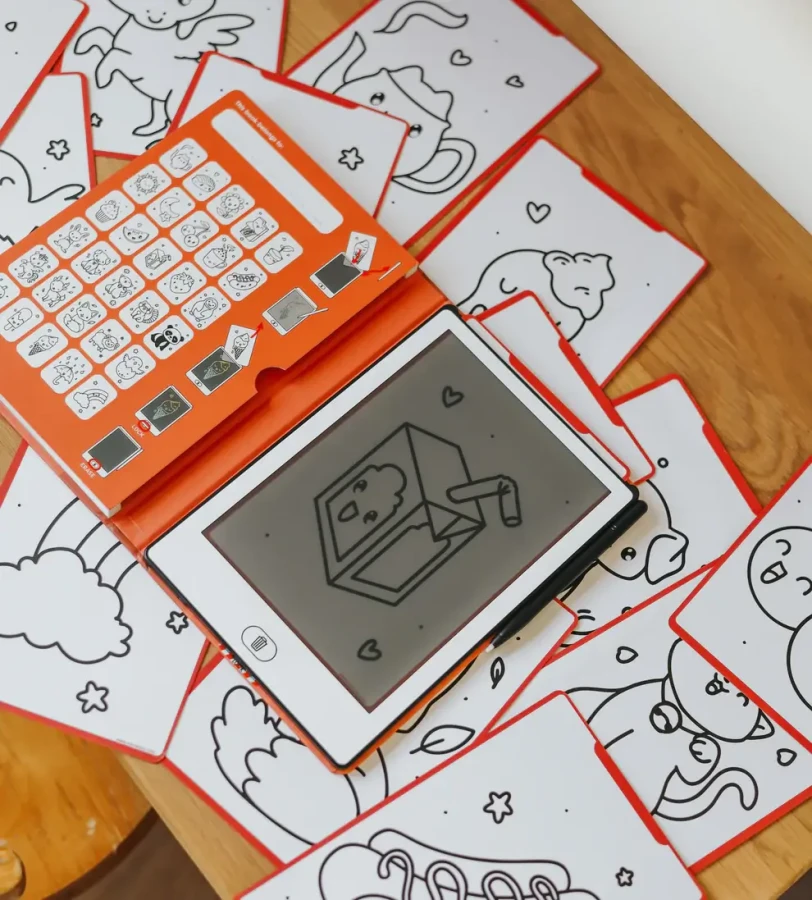 Tablet graficzny z szablonami do rysowania KIDYDRAW-MINI - kawai / Kidywolf
