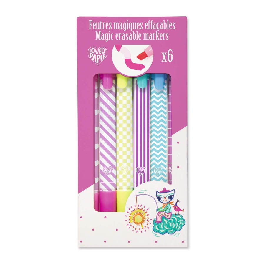 Magiczne zmywalne markery 6szt. / Djeco