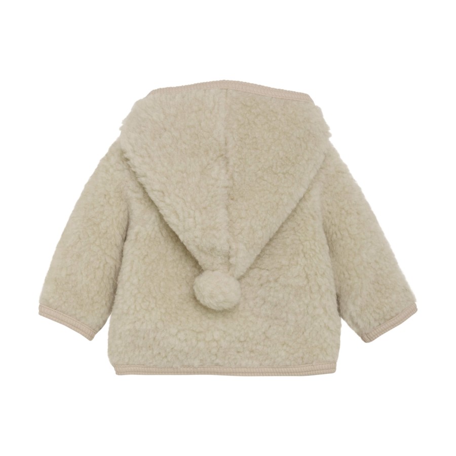 Kurtka 100% wełny merino Teddy - Cement / HUTTEliHUT