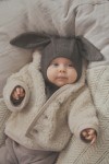 Kurtka 100% wełny merino Teddy - Cement / HUTTEliHUT