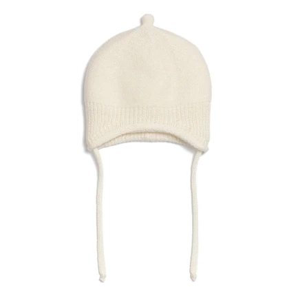 Czapka merino 100% CREAM / Pink no More