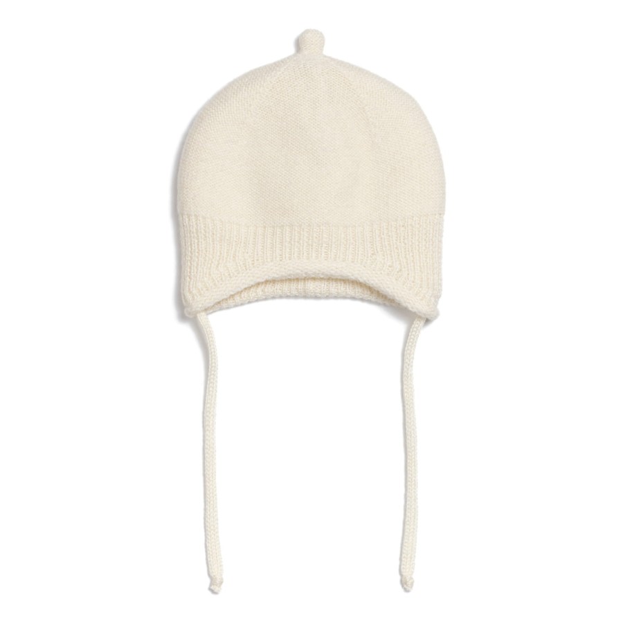 Czapka merino 100% CREAM LATTE / Pink no More