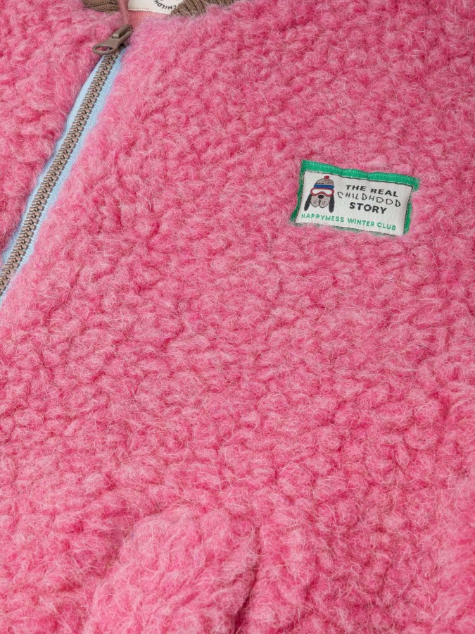 Kurtka wełniana merino - dusty pink / Happymess