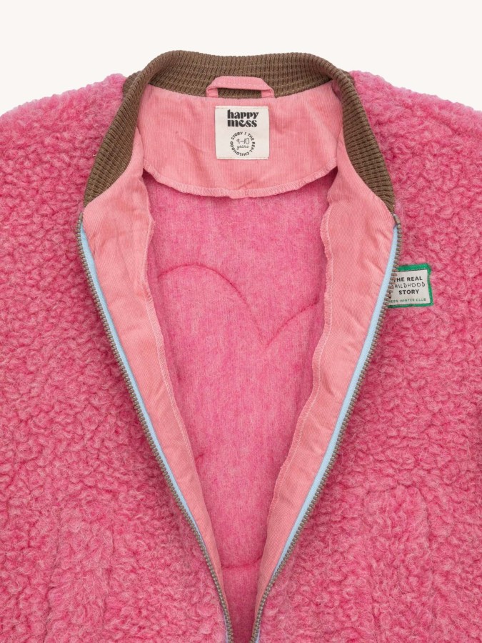 Kurtka wełniana merino - dusty pink / Happymess