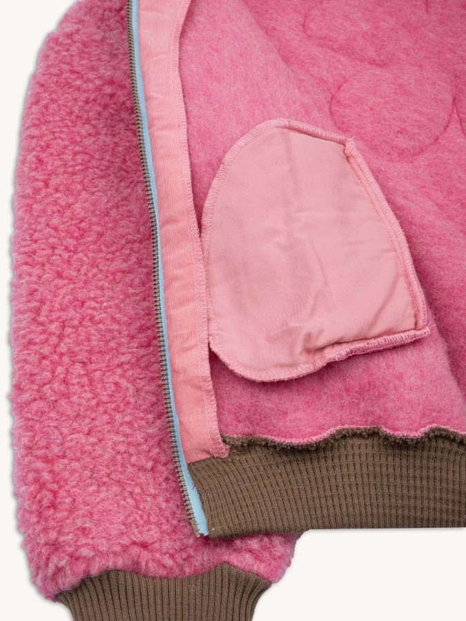 Kurtka wełniana merino - dusty pink / Happymess