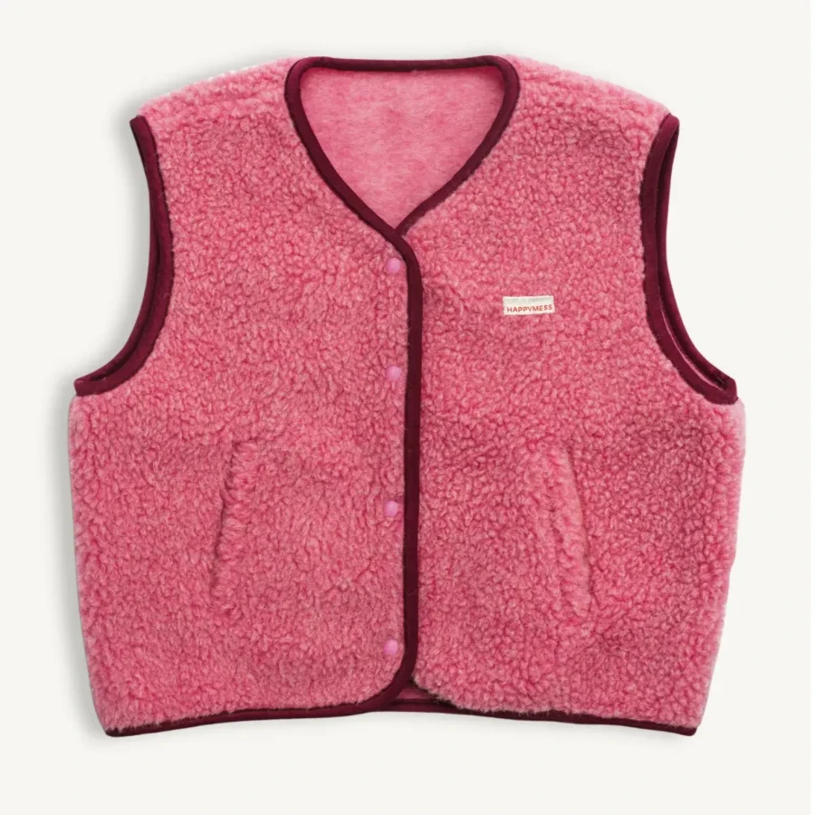 Kamizelka merino dla dorosłych - dusty pink / Happymess