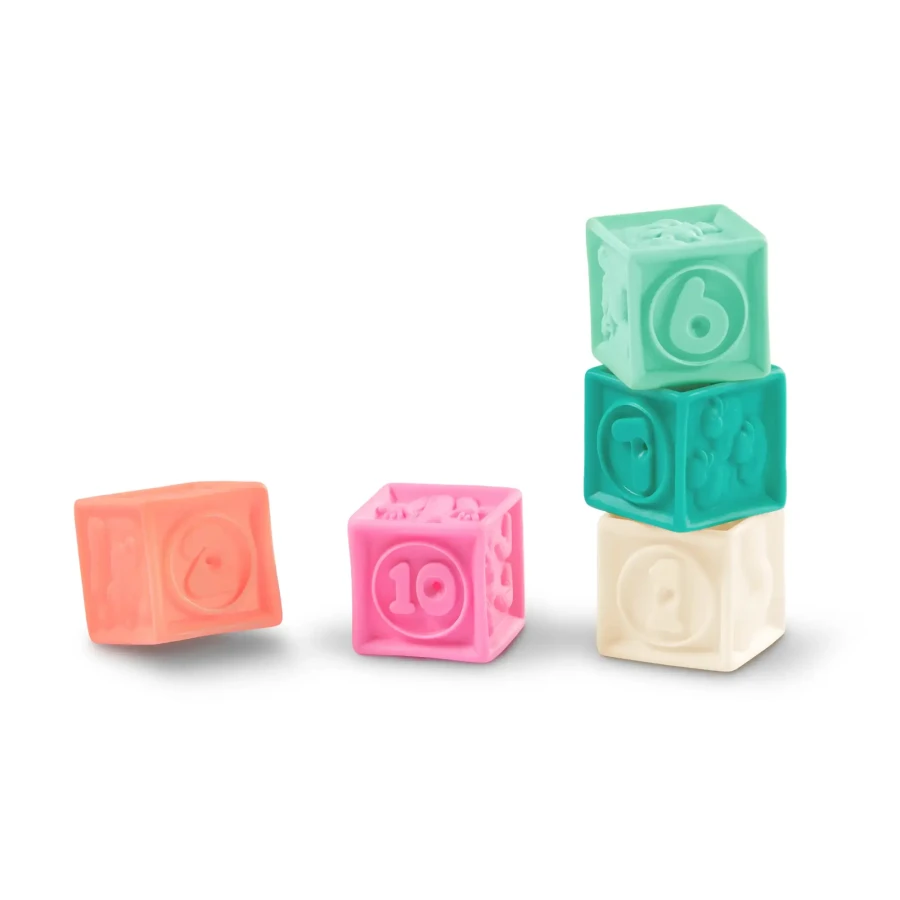 Stackin’ Squishies – miękkie kubeczki i klocki sensoryczne 2w1 / B.Toys