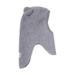 Kominiarka 100% wełny merino z uszkami misia - Medium grey melange / HUTTEliHUT
