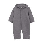 Kombinezon 100% wełny merino z uszkami królika - Medium Grey Melange / HUTTEliHUT
