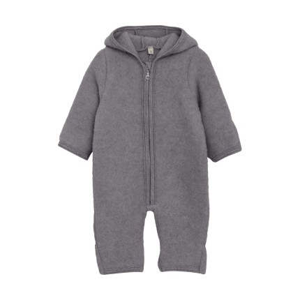 Kombinezon 100% wełny merino z uszkami królika - Medium Grey Melange / HUTTEliHUT