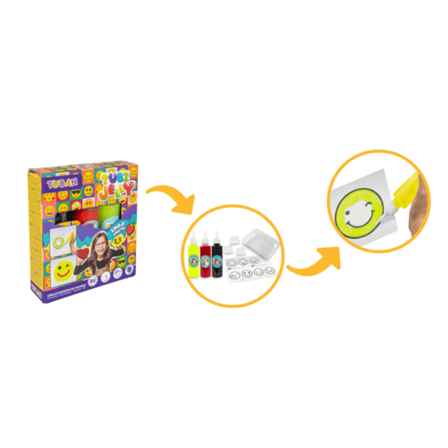 Zestaw Tubi Jelly 3 kolory - emotki / Tuban