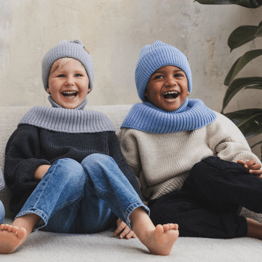 Komin z golfem merino WINTER SKY BLUE / Patulove