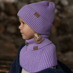 Komin z golfem merino WINTER LAVENDER / Patulove