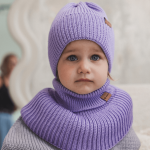 Komin z golfem merino WINTER LAVENDER / Patulove