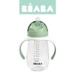 Bidon tritanowy ze słomką, 300 ml - sage green / Beaba