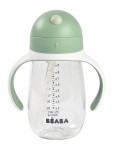 Bidon tritanowy ze słomką, 300 ml - sage green / Beaba