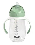 Bidon tritanowy ze słomką, 300 ml - sage green / Beaba