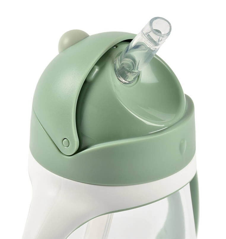 Bidon tritanowy ze słomką, 300 ml - sage green / Beaba