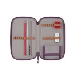 Potrójny piórnik – etui z wyposażeniem Unique, speckles berry / Lassig