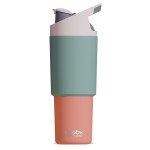 Butelka termiczna ze słomką Cosmic, 1L - pastelowy zielony / Asobu