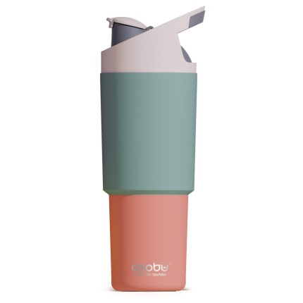 Butelka termiczna ze słomką Cosmic, 960ml - pastelowy zielony / Asobu