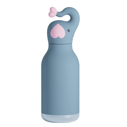 Butelka termiczna ze słomką Bestie, 460 ml - Słoń / Asobu