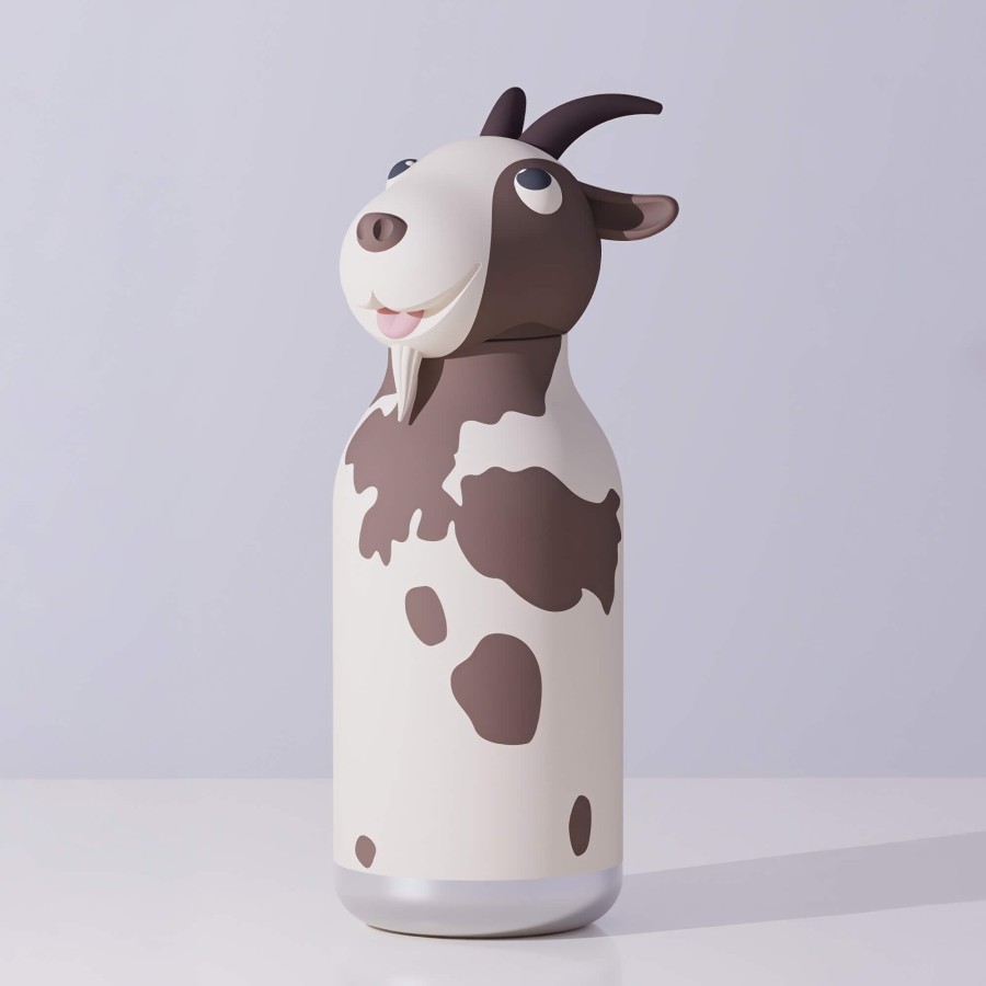 Butelka termiczna ze słomką Bestie, 460 ml - Koza / Asobu