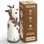 Butelka termiczna ze słomką Bestie, 460 ml - Koza / Asobu