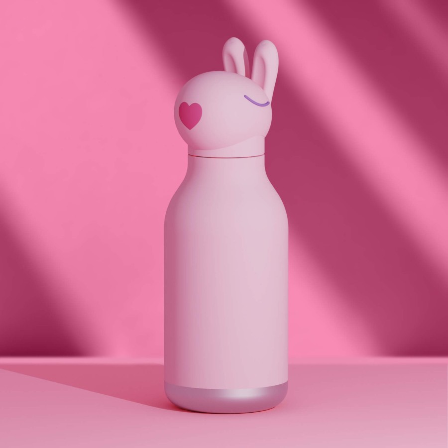 Butelka termiczna ze słomką Bestie, 460 ml - Królik / Asobu