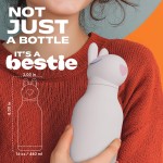 Butelka termiczna ze słomką Bestie, 460 ml - Królik / Asobu