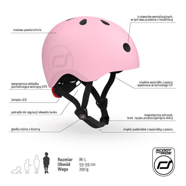 Kask M-L starszych dzieci i nastolatków Rose / Scoot&Ride
