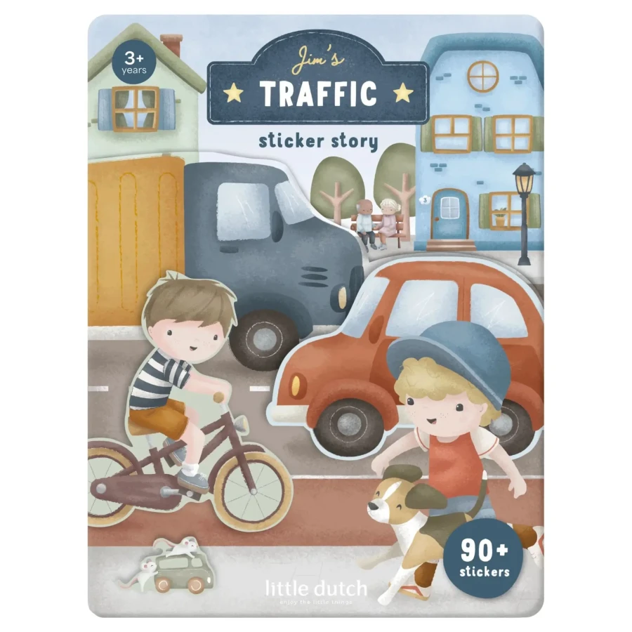 Książeczka z naklejkami Jim na ulicy / Little Dutch