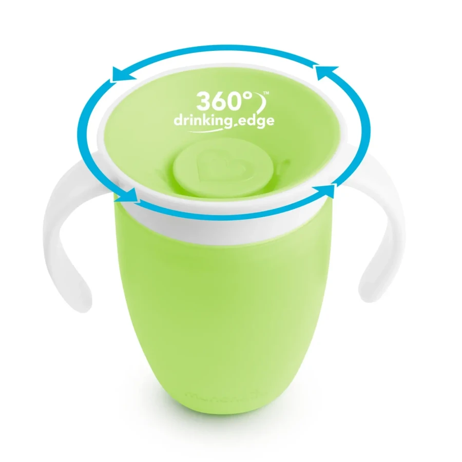 Kubek treningowy z uchwytami Miracle 360°, 207ml - zielony / Munchkin